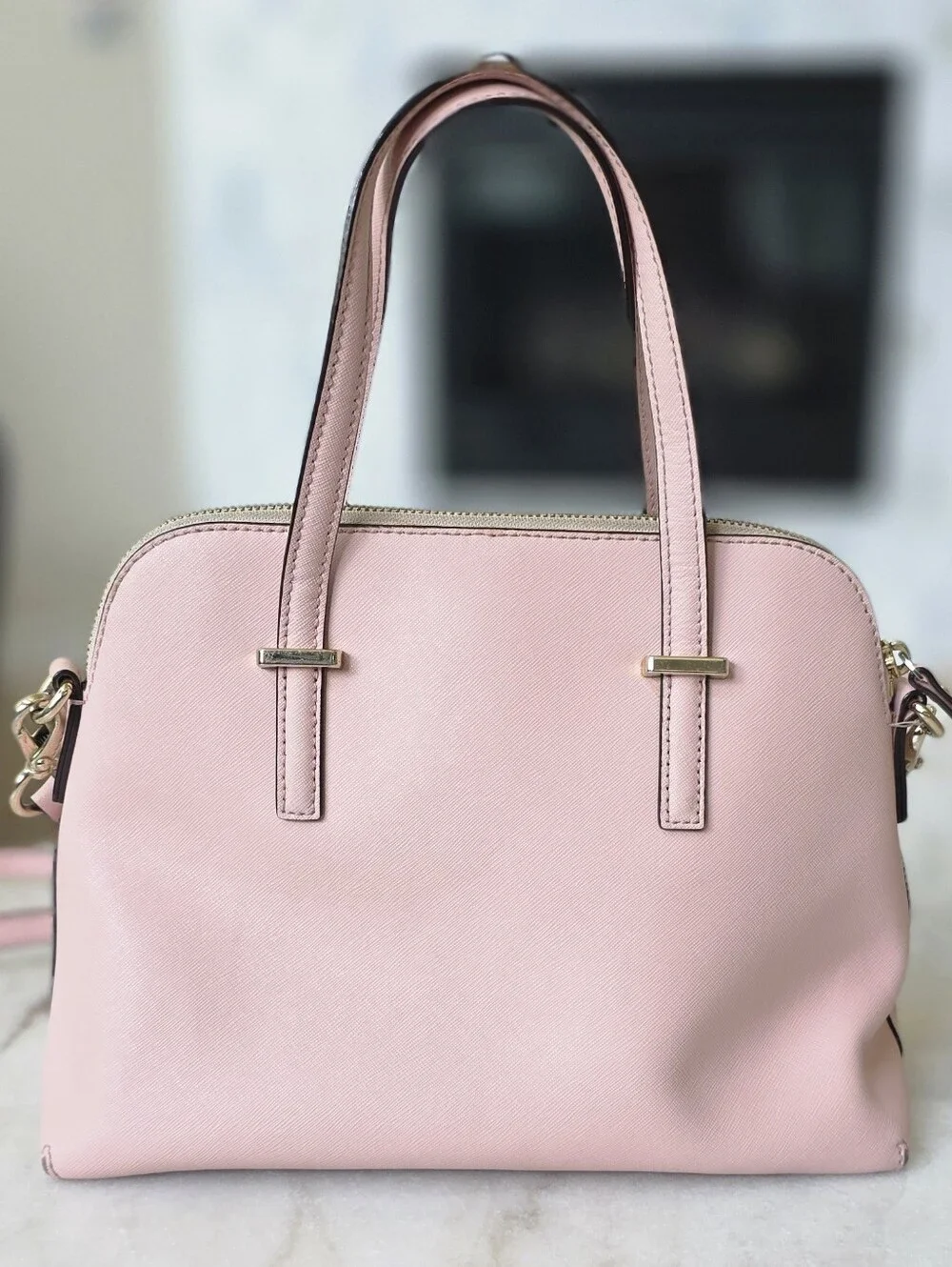 kate spade Pink Leather Satchel with Gold Hardware